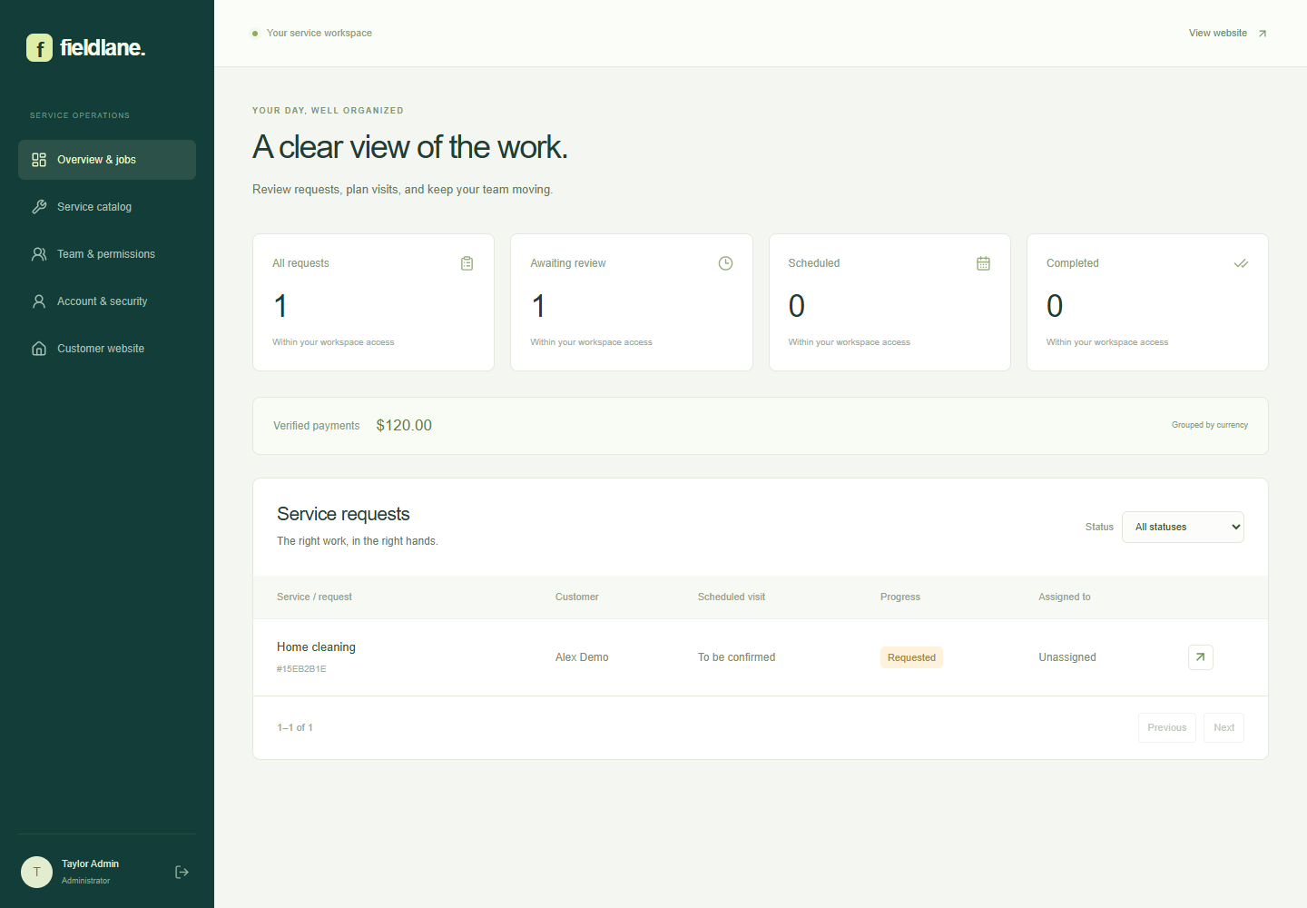 A services website built with Faddishbuilder
